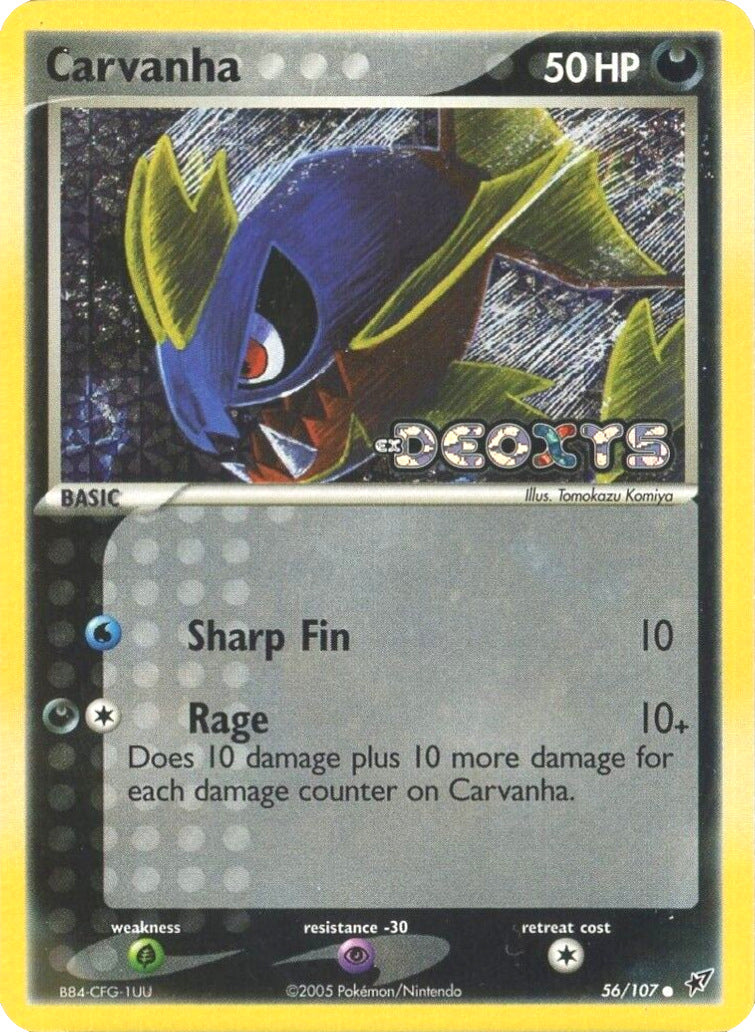 Carvanha (56/107) (Stamped) [EX: Deoxys] | Good Games North