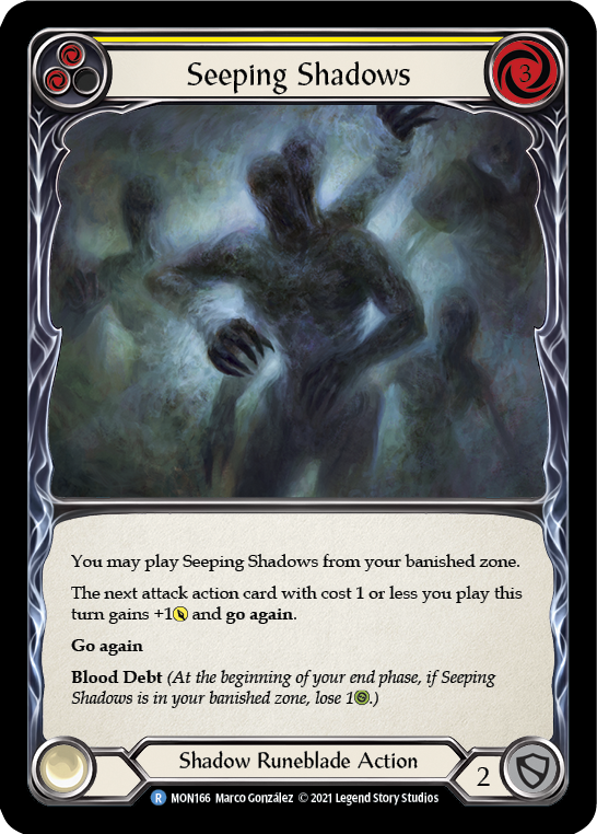 Seeping Shadows (Yellow) [MON166-RF] 1st Edition Rainbow Foil | Good Games North