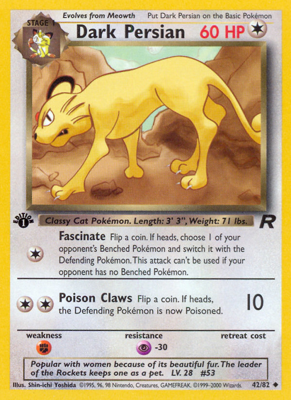 Dark Persian (42/82) [Team Rocket 1st Edition] | Good Games North