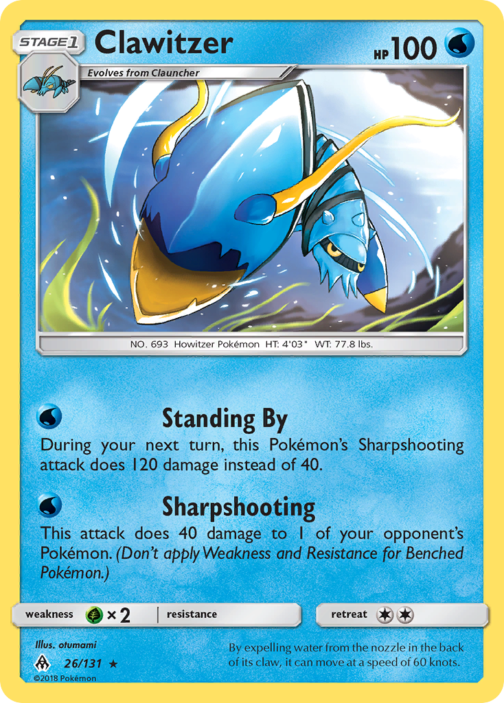 Clawitzer (26/131) [Sun & Moon: Forbidden Light] | Good Games North