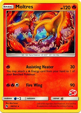 Moltres (38/214) (Charizard Stamp #46) [Battle Academy 2020] | Good Games North