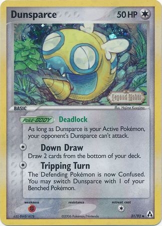 Dunsparce (31/92) (Stamped) [EX: Legend Maker] | Good Games North