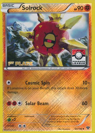 Solrock (64/146) (1st Place League Challenge Promo) [XY: Base Set] | Good Games North