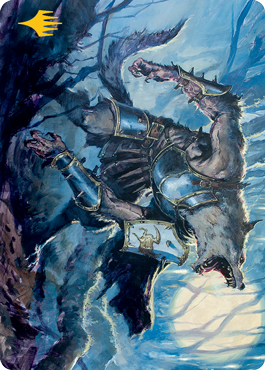 Moonrage Brute Art Card (Gold-Stamped Signature) [Innistrad: Midnight Hunt Art Series] | Good Games North