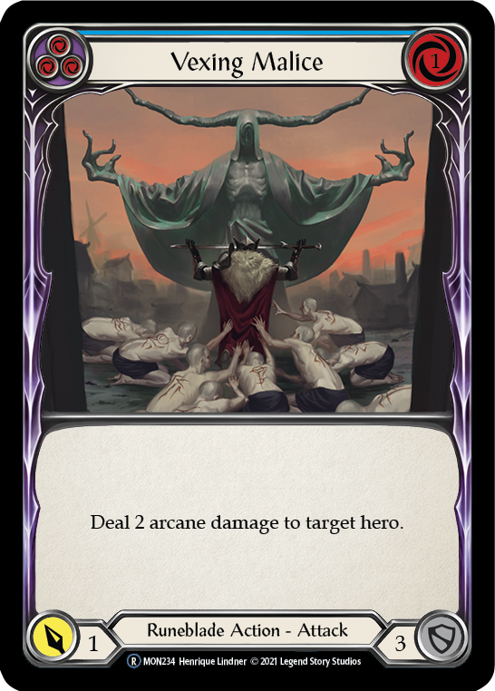 Vexing Malice (Blue) [U-MON234-RF] Unlimited Rainbow Foil | Good Games North