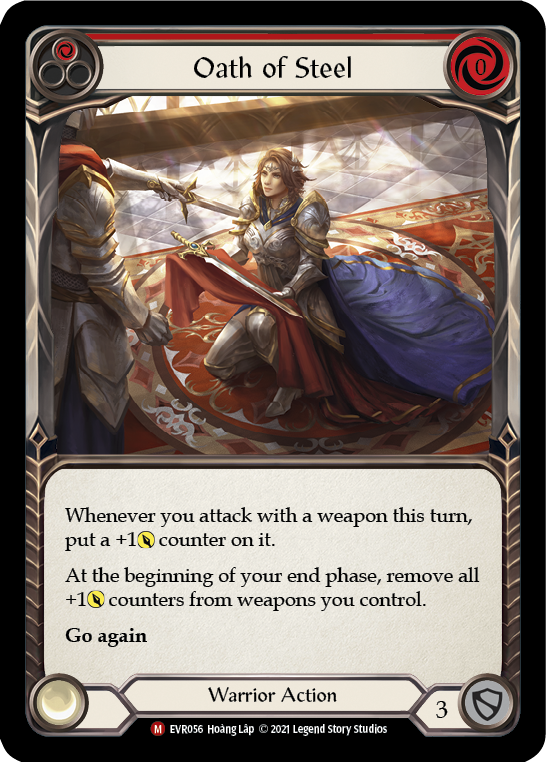 Oath of Steel (Red) [EVR056] (Everfest)  1st Edition Rainbow Foil | Good Games North