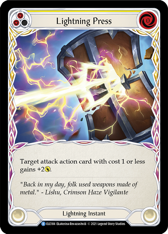Lightning Press (Yellow) [ELE184] (Tales of Aria)  1st Edition Rainbow Foil | Good Games North