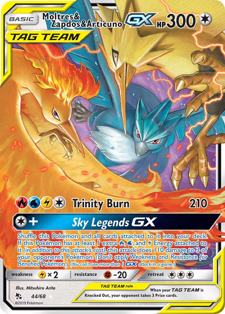 Moltres & Zapdos & Articuno GX (44/68) [Sun & Moon: Hidden Fates] | Good Games North