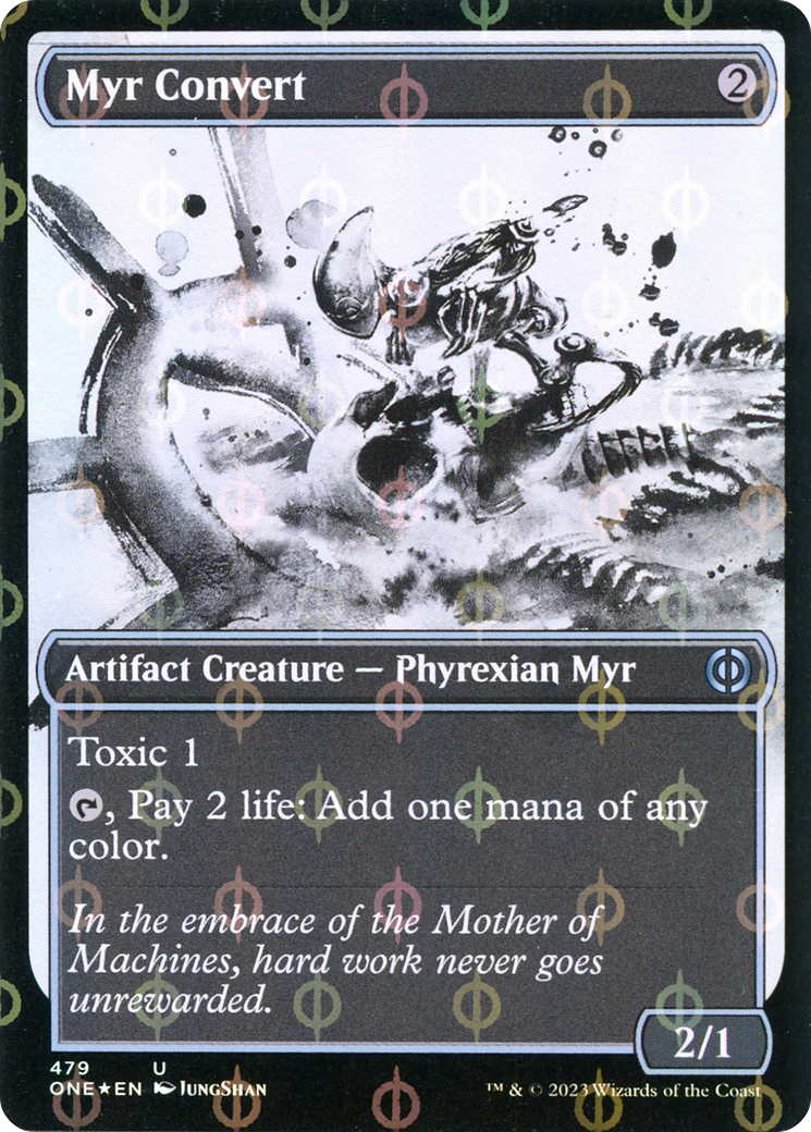 Myr Convert (Showcase Ichor Step-and-Compleat Foil) [Phyrexia: All Will Be One] | Good Games North