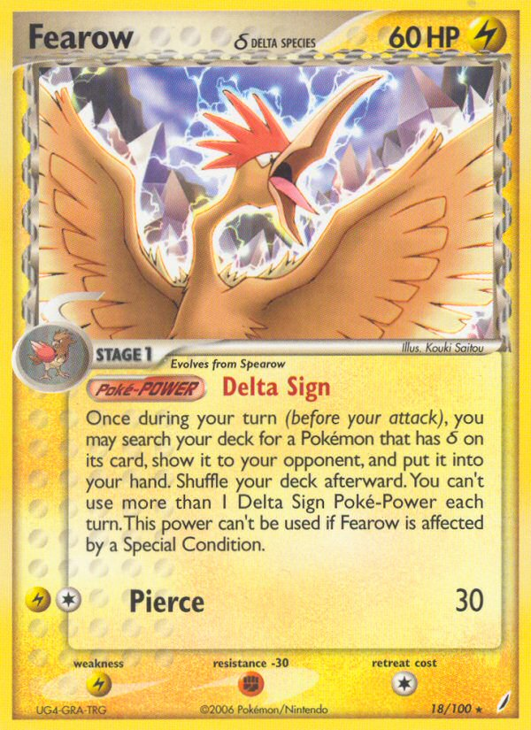Fearow (18/100) (Delta Species) [EX: Crystal Guardians] | Good Games North