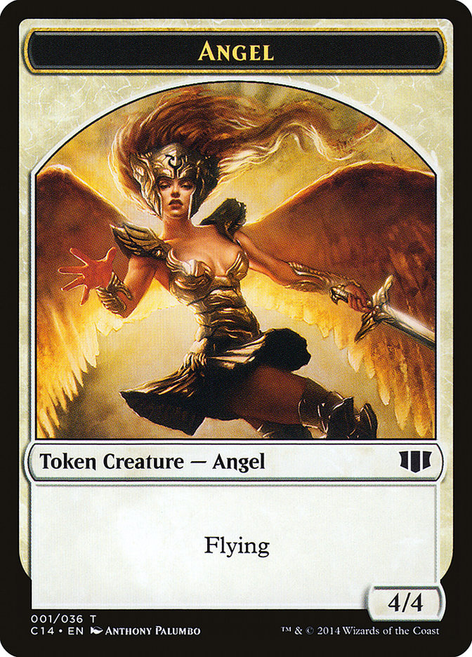 Angel // Cat Double-sided Token [Commander 2014 Tokens] | Good Games North