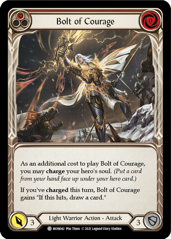 Bolt of Courage (Red) [MON042-RF] 1st Edition Rainbow Foil | Good Games North