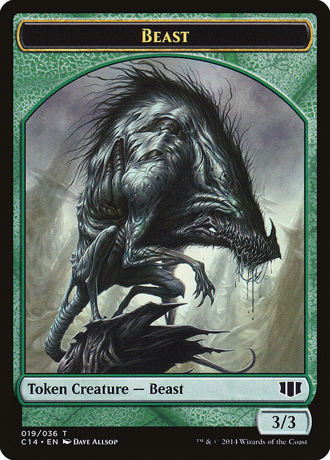 Elemental // Beast (019/036) Double-sided Token [Commander 2014 Tokens] | Good Games North