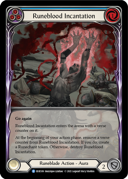 Runeblood Incantation (Blue) [EVR109] (Everfest)  1st Edition Extended Art Rainbow Foil | Good Games North
