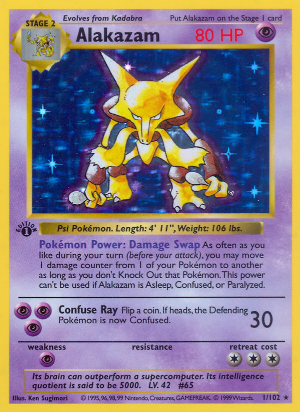 Alakazam (1/102) (Shadowless) [Base Set 1st Edition] | Good Games North