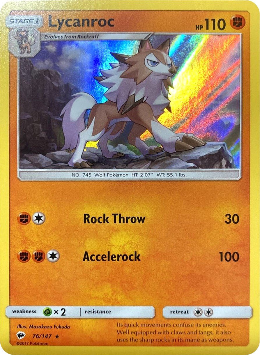 Lycanroc (76/147) (Water Web Holo) [Sun & Moon: Burning Shadows] | Good Games North
