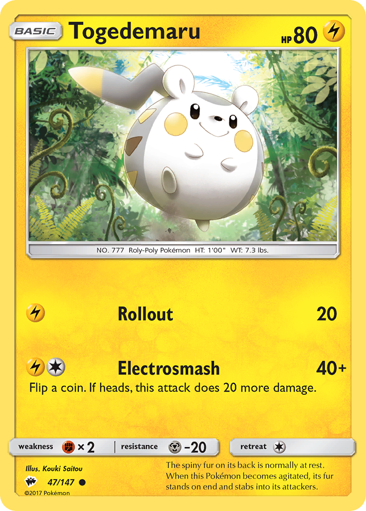 Togedemaru (47/147) [Sun & Moon: Burning Shadows] | Good Games North
