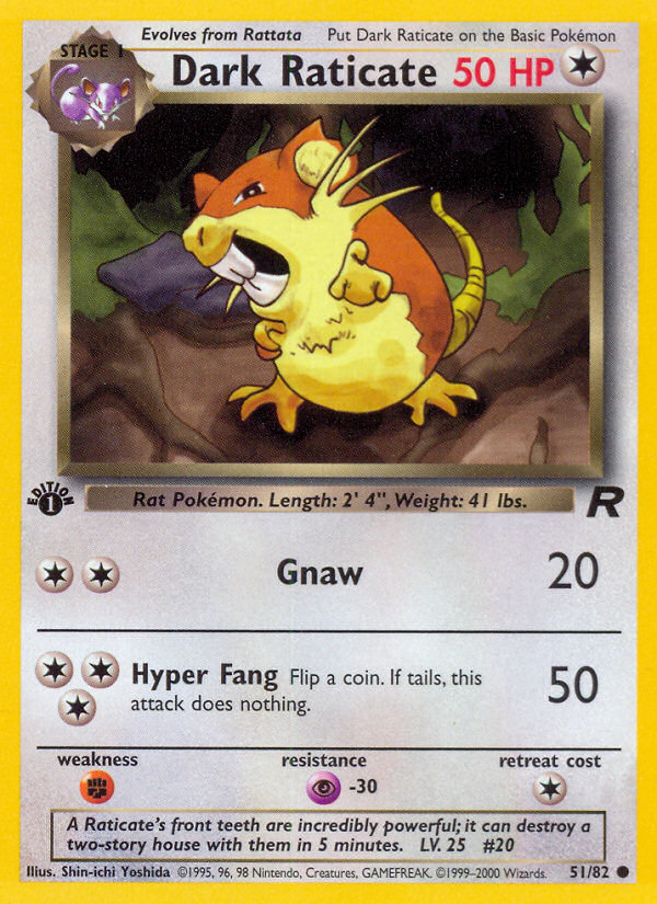 Dark Raticate (51/82) [Team Rocket 1st Edition] | Good Games North