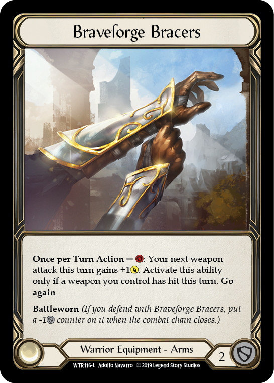 Braveforge Bracers [WTR116-L] Alpha Print Cold Foil | Good Games North