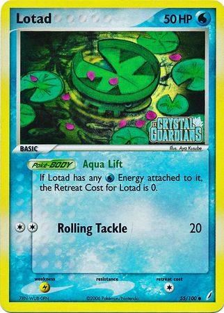 Lotad (55/100) (Stamped) [EX: Crystal Guardians] | Good Games North