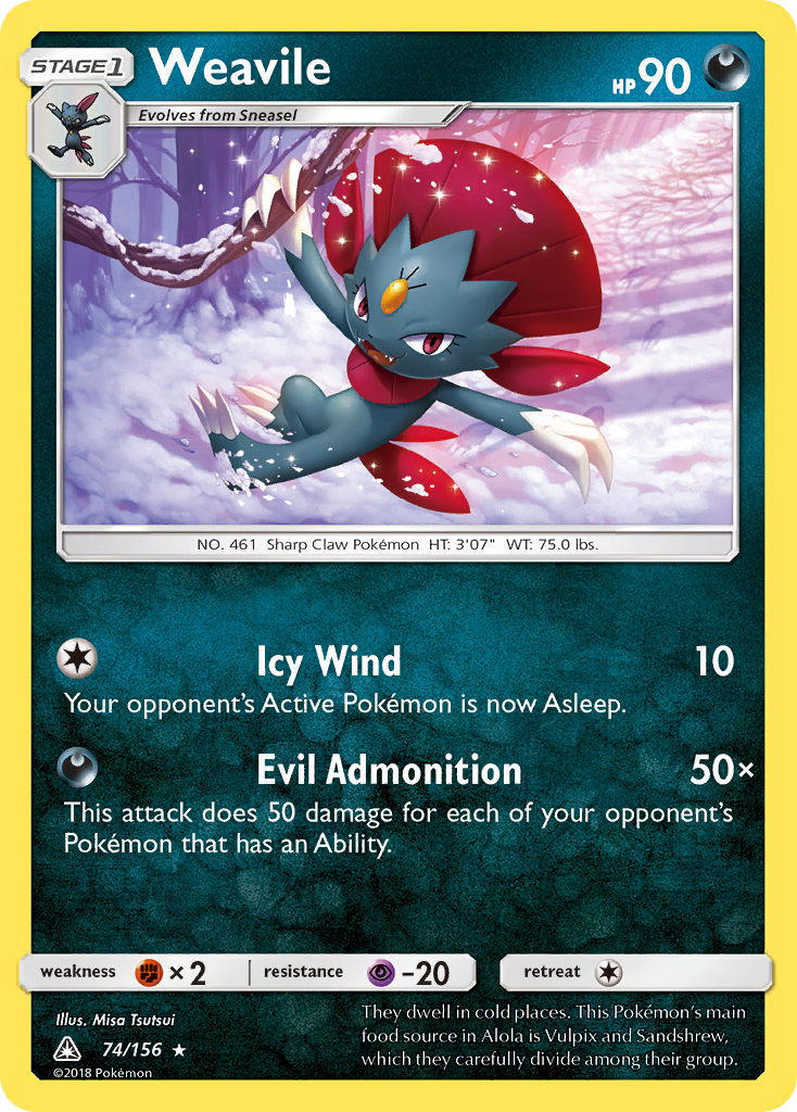 Weavile (74/156) [Sun & Moon: Ultra Prism] | Good Games North