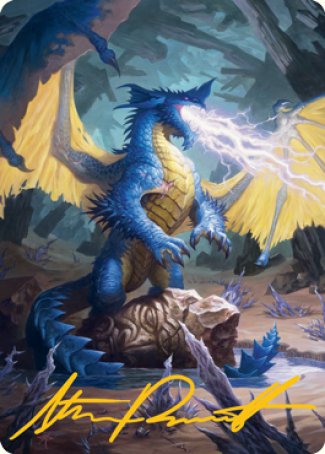 Blue Dragon Art Card (Gold-Stamped Signature) [Dungeons & Dragons: Adventures in the Forgotten Realms Art Series] | Good Games North