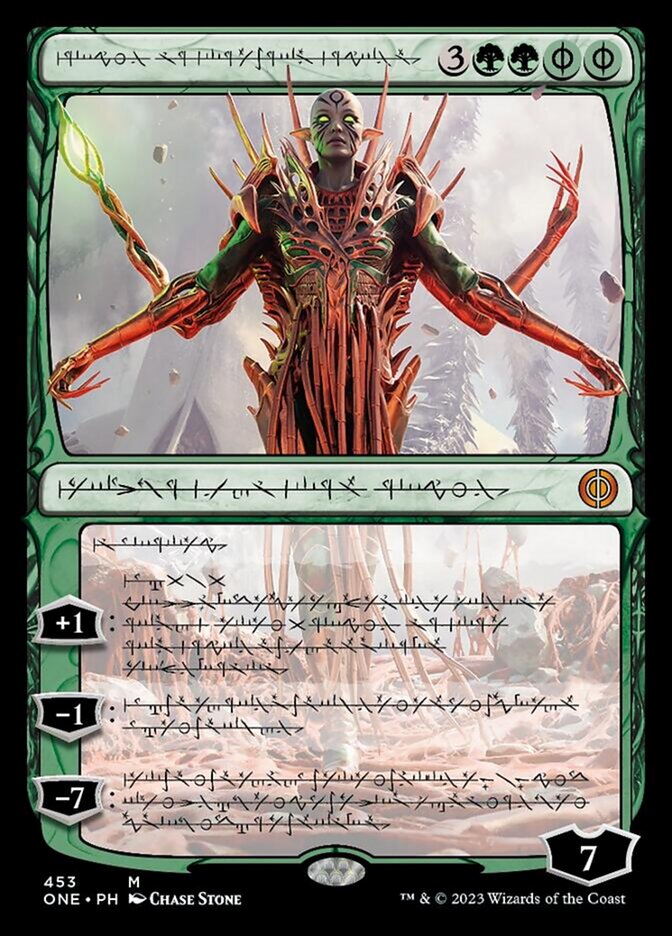 Nissa, Ascended Animist (Phyrexian Step-and-Compleat Foil) [Phyrexia: All Will Be One] | Good Games North