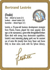 1996 Bertrand Lestree Biography Card [World Championship Decks] | Good Games North