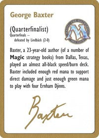 1996 George Baxter Biography Card [World Championship Decks] | Good Games North