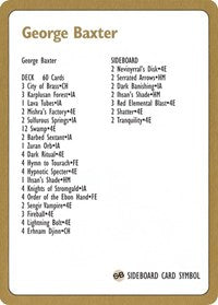 1996 George Baxter Decklist Card [World Championship Decks] | Good Games North