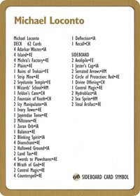 1996 Michael Loconto Decklist Card [World Championship Decks] | Good Games North
