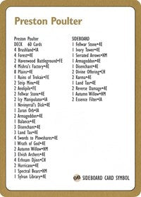 1996 Preston Poulter Decklist Card [World Championship Decks] | Good Games North