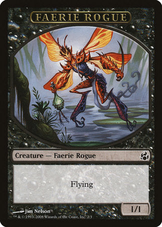 Faerie Rogue Token (Black) [Morningtide Tokens] | Good Games North