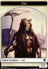 Cat (001) // Cat Warrior (008) Double-sided Token [Commander 2017 Tokens] | Good Games North
