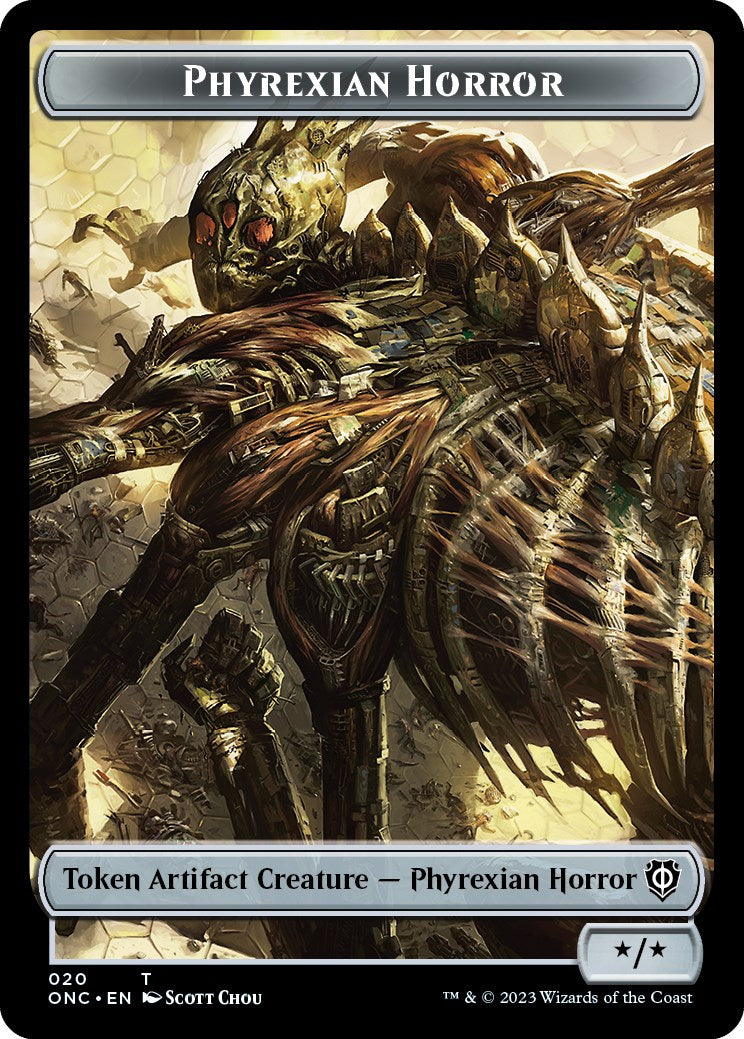 Phyrexian Wurm // Phyrexian Horror Double-Sided Token [Phyrexia: All Will Be One Commander Tokens] | Good Games North