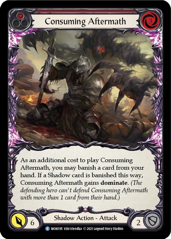 Consuming Aftermath (Red) [MON195-RF] 1st Edition Rainbow Foil | Good Games North