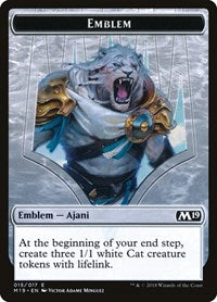 Emblem - Ajani, Adversary of Tyrants [Core Set 2019 Tokens] | Good Games North