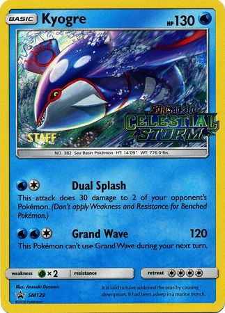 Kyogre (SM129) (Staff Prerelease Promo) [Sun & Moon: Black Star Promos] | Good Games North