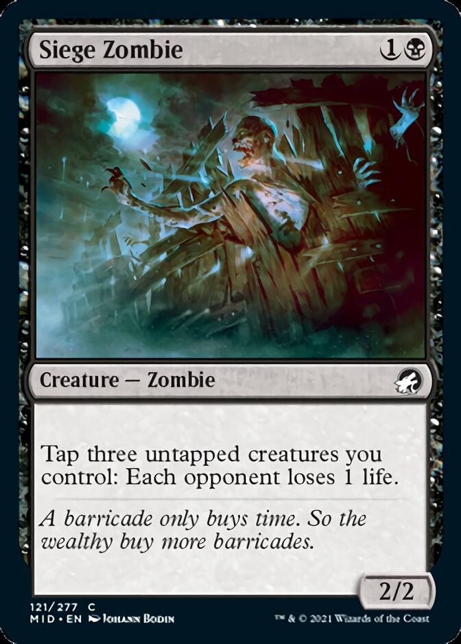 Siege Zombie [Innistrad: Midnight Hunt] | Good Games North