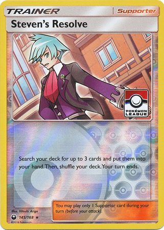Steven's Resolve (145/168) (League Promo) [Sun & Moon: Celestial Storm] | Good Games North