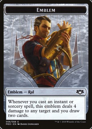 Emblem - Ral, Izzet Viceroy [Mythic Edition Tokens] | Good Games North