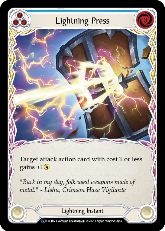 Lightning Press (Blue) [U-ELE185] Unlimited Rainbow Foil | Good Games North