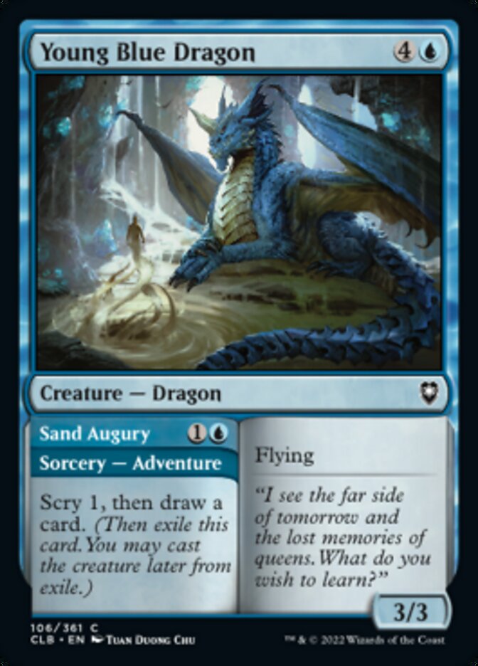 Young Blue Dragon // Sand Augury [Commander Legends: Battle for Baldur's Gate] | Good Games North