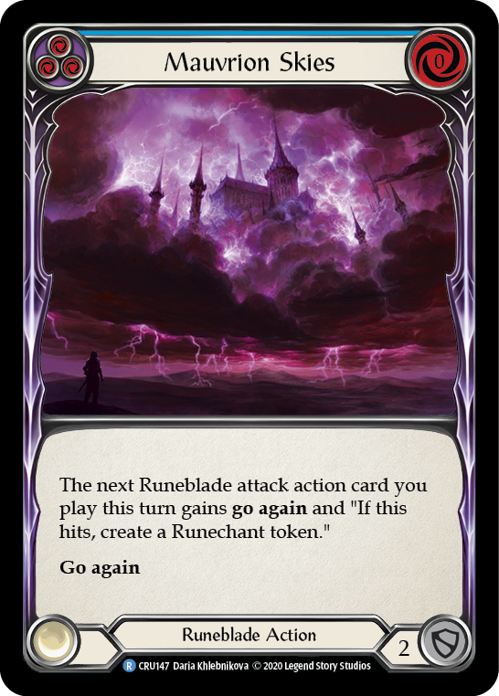 Mauvrion Skies (Blue) [CRU147] 1st Edition Rainbow Foil | Good Games North