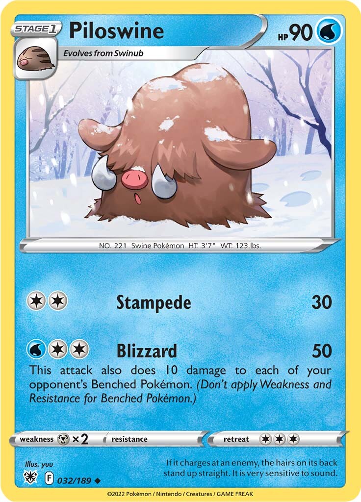 Piloswine (032/189) [Sword & Shield: Astral Radiance] | Good Games North