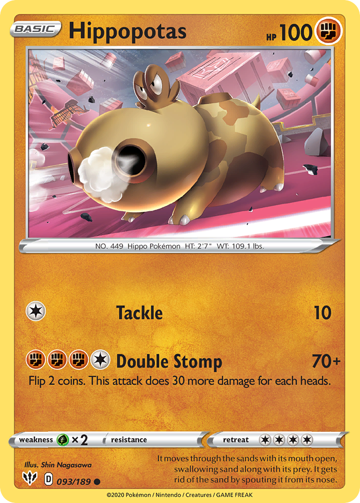Hippopotas (093/189) [Sword & Shield: Darkness Ablaze] | Good Games North