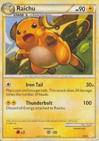Raichu (19/30) [HeartGold & SoulSilver: Trainer Kit - Raichu] | Good Games North