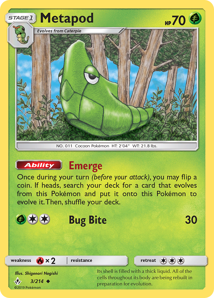 Metapod (3/214) [Sun & Moon: Unbroken Bonds] | Good Games North