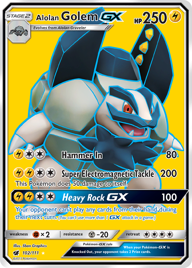 Alolan Golem GX (102/111) [Sun & Moon: Crimson Invasion] | Good Games North