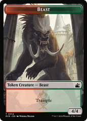 Goblin (0008) // Beast Double-Sided Token [Ravnica Remastered Tokens] | Good Games North